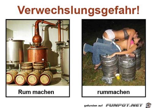 Achtung - Verwechslungsgefahr