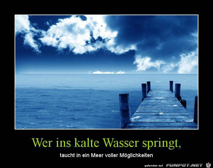 Wer ins kalte Wasser springt... Wer ins kalte Wasser springt...
