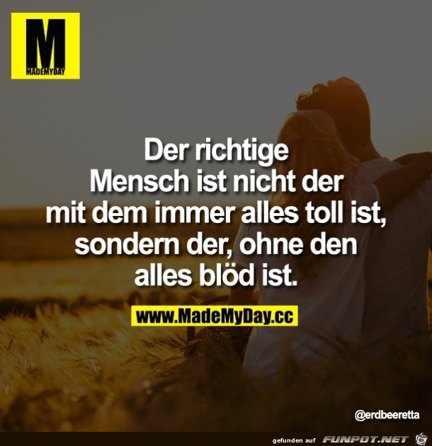 der richtige Mensch der richtige Mensch