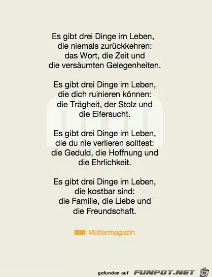 drei Dinge drei Dinge