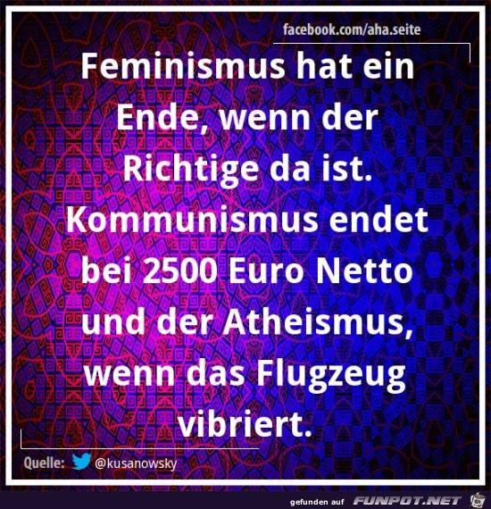 Feminismus hat ein Ende...