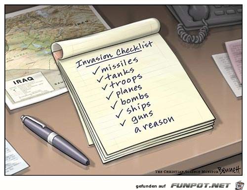 invasion checklist