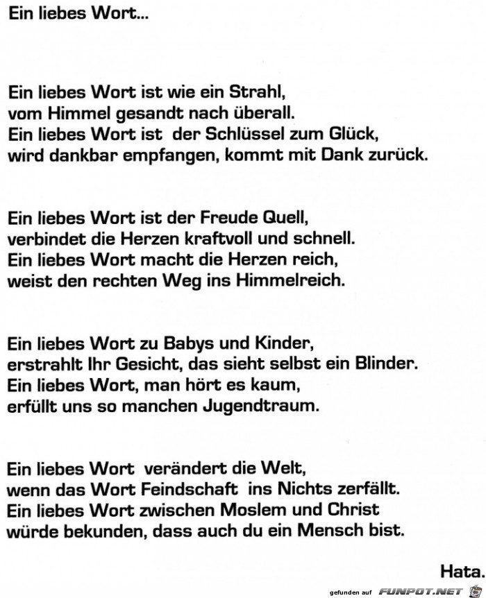 ein nettes Gedicht