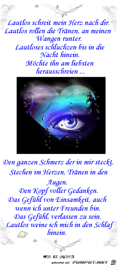 lautlos schreit mein Herz nach dir lautlos schreit mein Herz nach dir