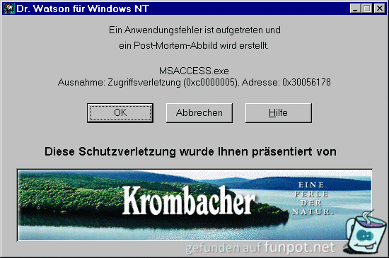 Fehlermeldung Fehlermeldung