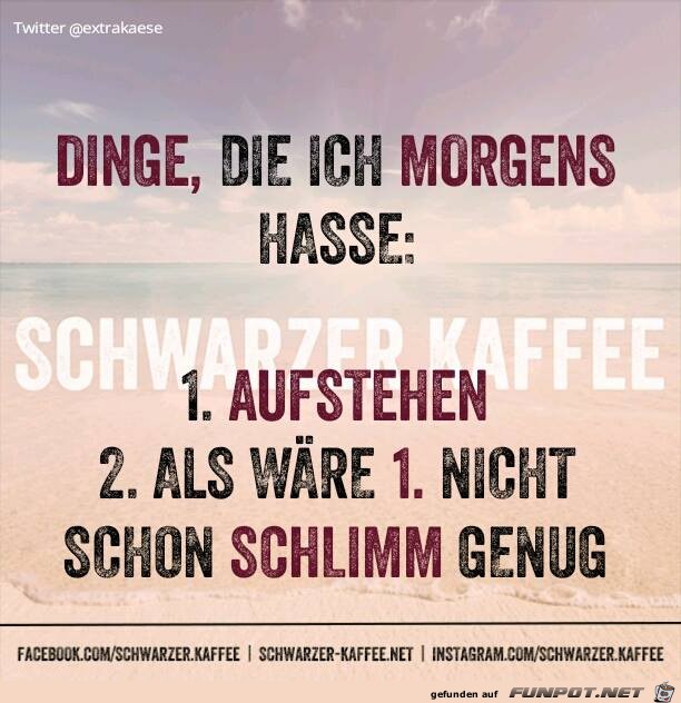 Dinge die morgens hasse Dinge die morgens hasse