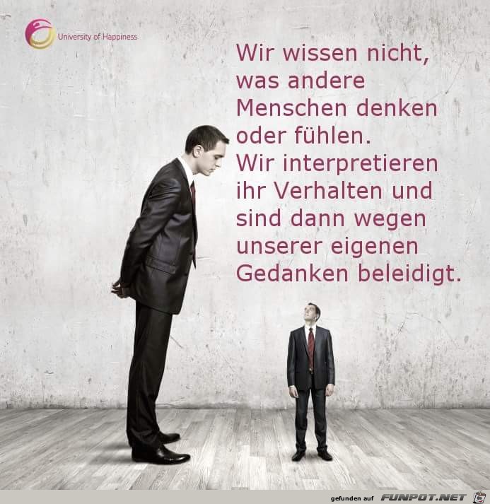 Wir wissen nicht, was andere Menschen denken Wir wissen nicht, was andere Menschen denken