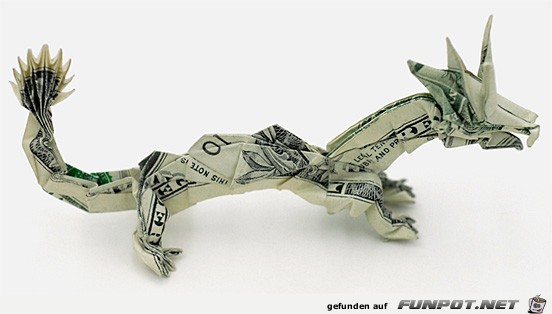 die One-Dollar-Origami-Kunstwerke