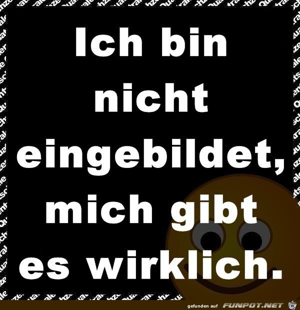 Ich bin nicht eingebildet, mich... Ich bin nicht eingebildet, mich...