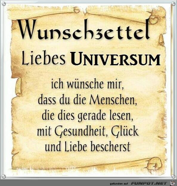 Wunschzettel-Liebes Universum