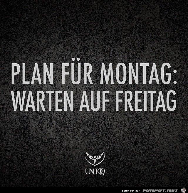 Plan fuer Montag