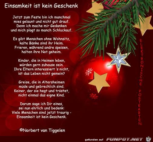 Einsamkeit ist kein Geschenk