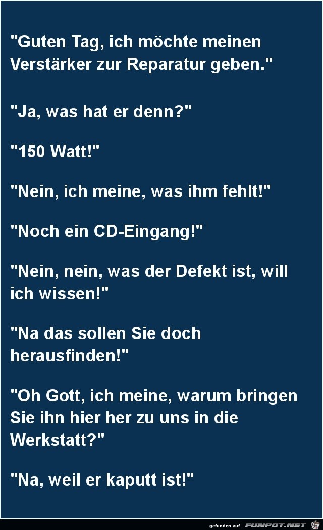zur Reparatur zur Reparatur