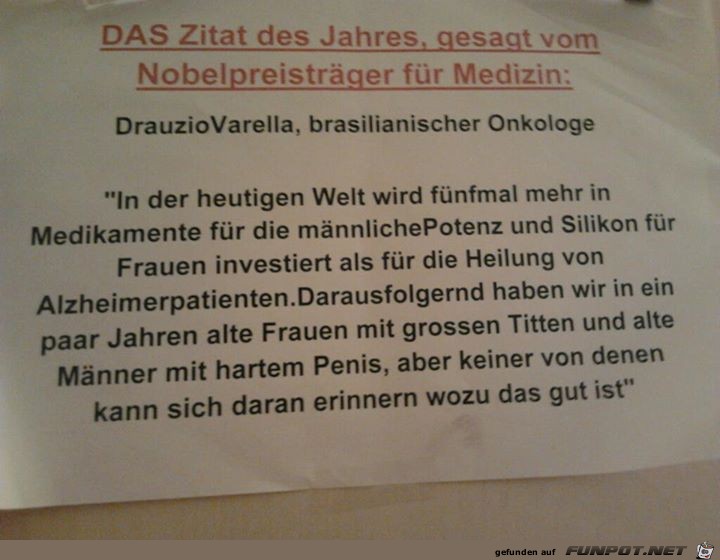 Zitat vom Nobelpreistraeger Zitat vom Nobelpreistraeger