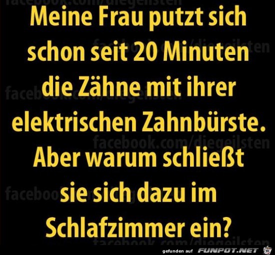 Meine Frau putzt sich... Meine Frau putzt sich...
