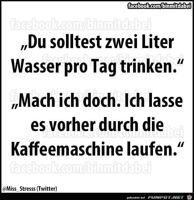 Zwei Liter Wasser