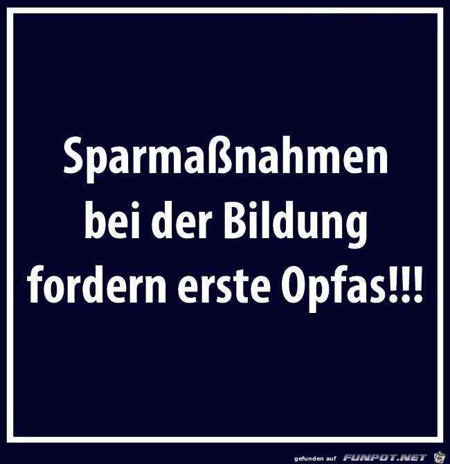 Sparmassnahmen Sparmassnahmen
