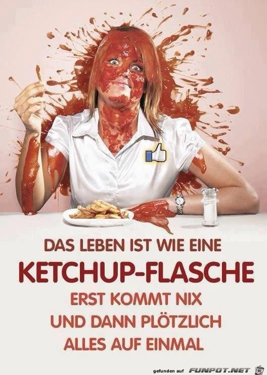 Das Leben ist wie eine Ketchup-Flasche...