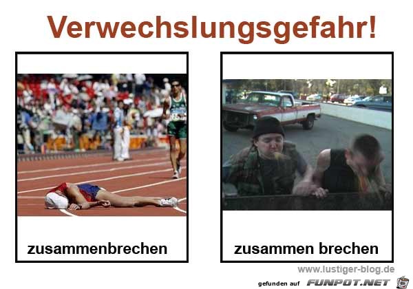 Achtung - Verwechslungsgefahr