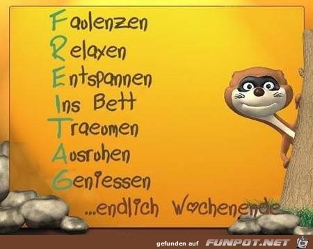 endlich wochenende