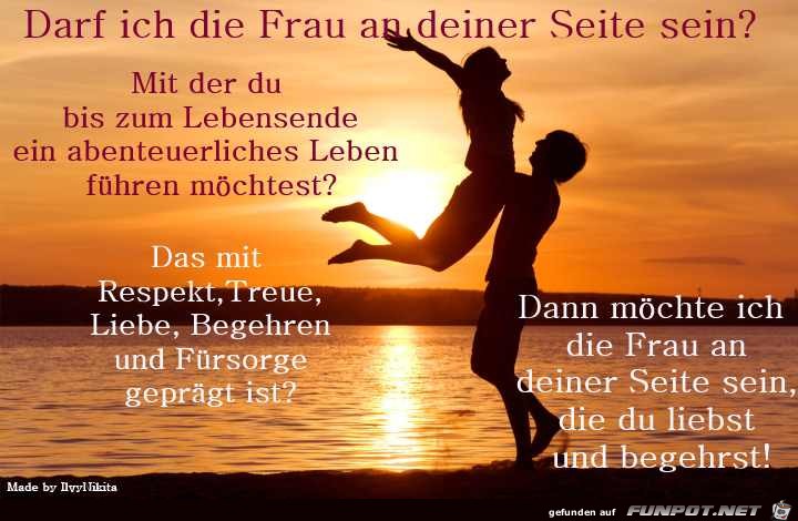 Darf ich die Frau an deiner Seite sein Darf ich die Frau an deiner Seite sein