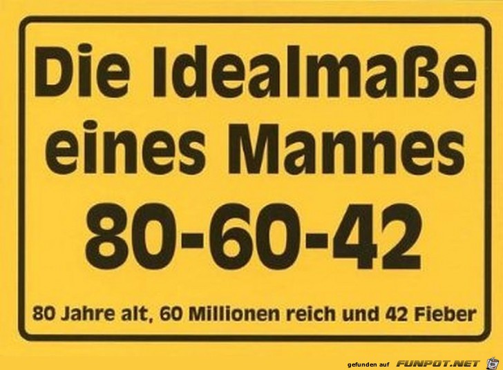 Idealmaße eines Mannes Idealmaße eines Mannes