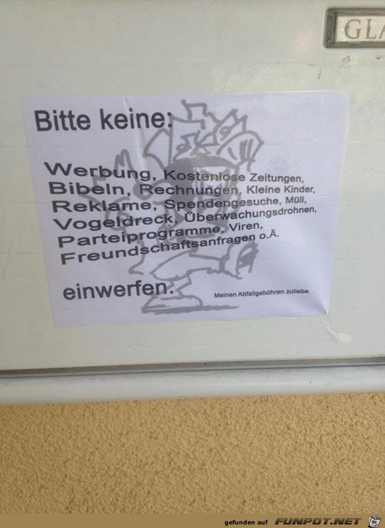 Briefkastenschild