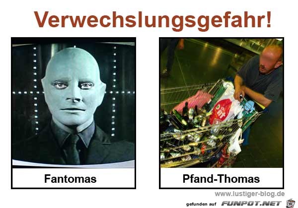 Achtung - Verwechslungsgefahr