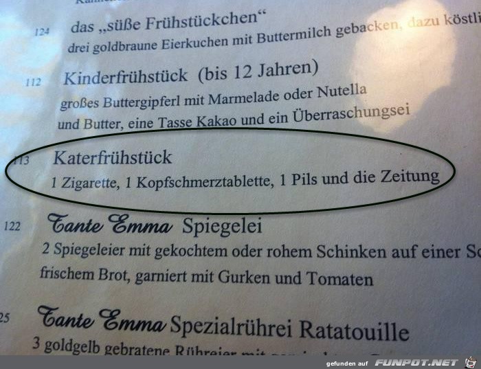 Katerfrühstück... Katerfrühstück...