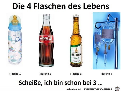 die 4 Flaschen des Lebens