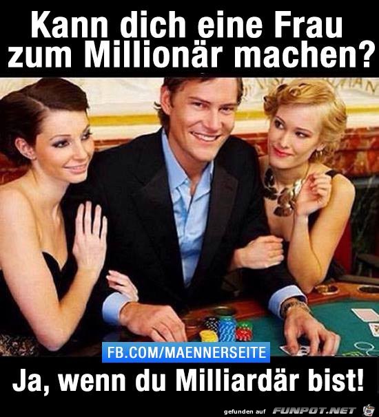 Wie wird Mann Millionaer