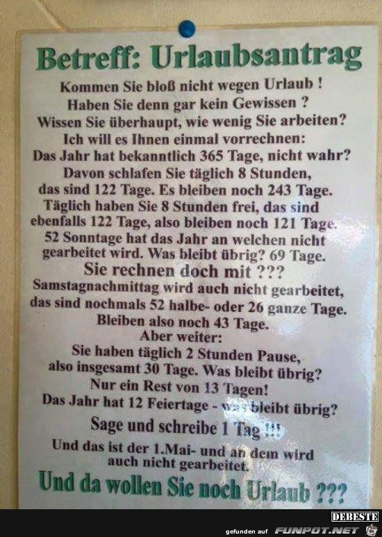 Urlaubsantrag Urlaubsantrag
