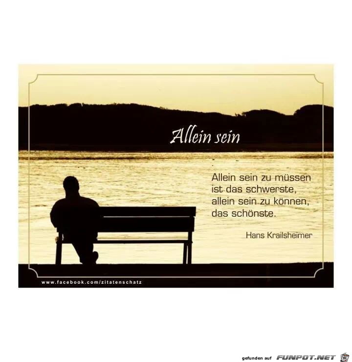 Allein sein zu müssen... Allein sein zu müssen...