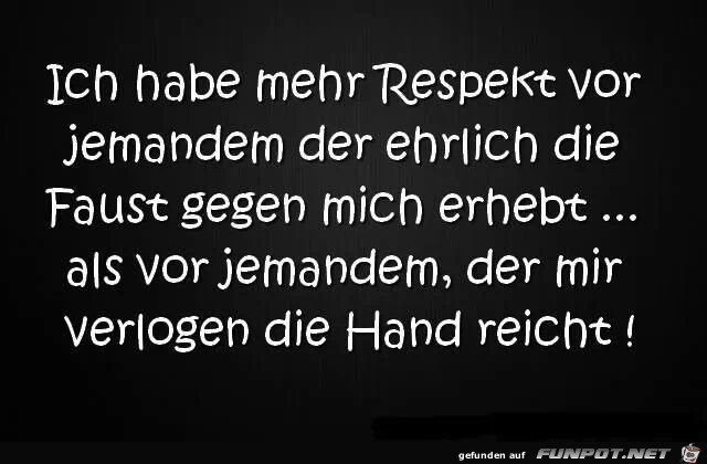 Ich habe mehr Respekt vor jemandem... Ich habe mehr Respekt vor jemandem...