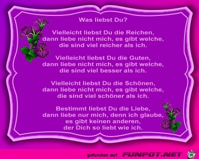 was liebst du