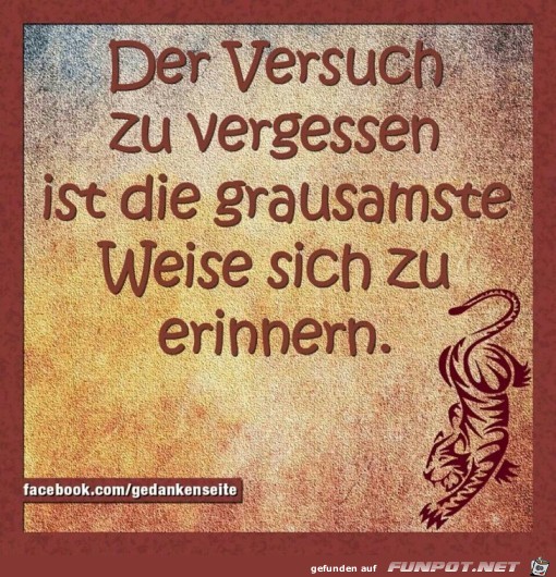 der Versuch zu vergessen... der Versuch zu vergessen...
