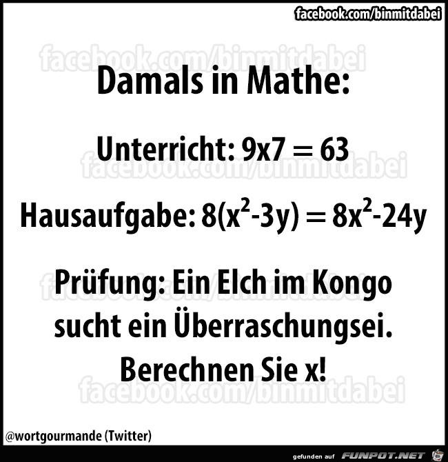 Damals in Mathe