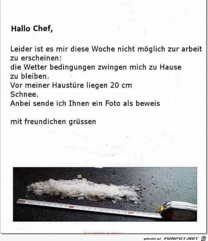 Schneeentschuldigung Schneeentschuldigung