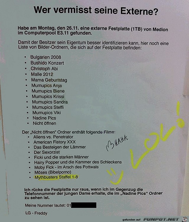 Festplatte gefunden Festplatte gefunden