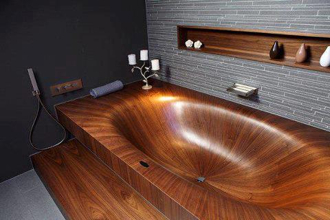 A masterpiece made from wood amazing bathtub design
