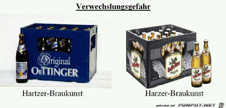 Verwechslungsgefahr Bier