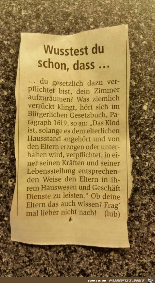 wusstet du wusstet du