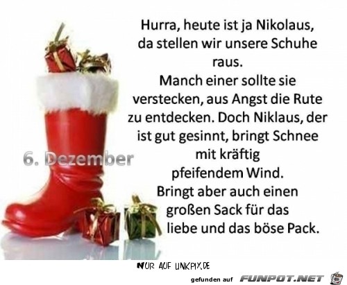 Hurra heute ist ja Nikolaus