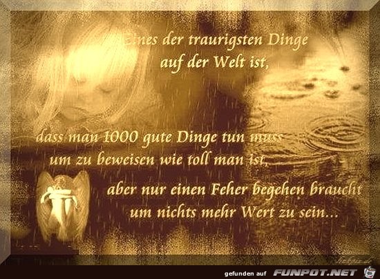 eines der traurigsten dinge 