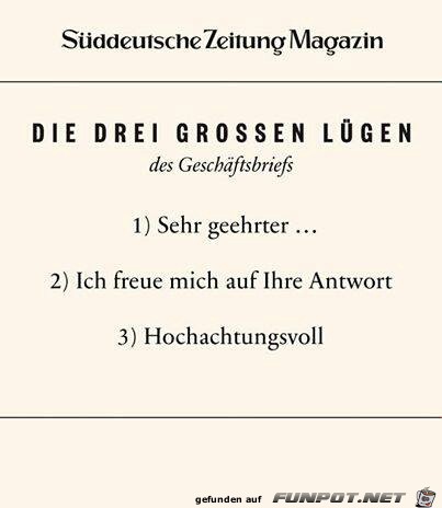 drei grosse luegen drei grosse luegen
