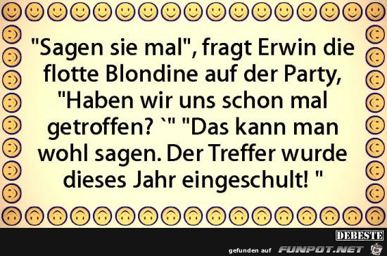 Erwin fragt Blondine