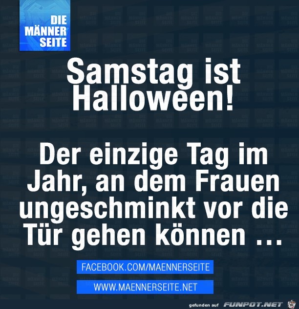 Samstag ist Halloween