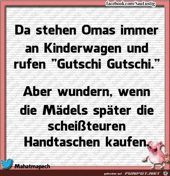 Omas stehen immer am Kinderwagen