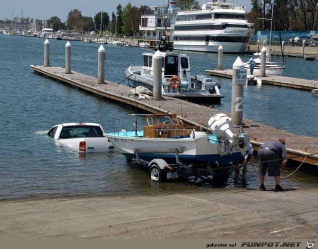 ich lasse mein Boot zu Wasser