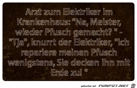 Arzt zum Elektriker